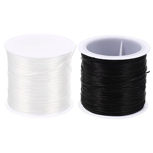 CORHAD 4 Rollen Teiliges Stretch Schnur Flach Elastisch für Armbandherstellung DIY Schmuckbasteln Dunkel Reißfest Vielseitig für Perlenarmbänder und Dekorationsprojekte von CORHAD