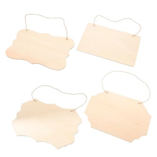 CORHAD Holzhandwerk Blanko Holzschilder zum Basteln Unvollendete Hängeschilder Holztafeln 4er Pack von CORHAD