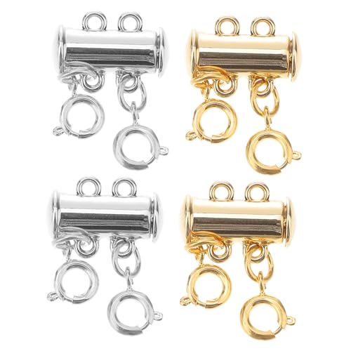 CORHAD 4 Stück Teiliges Magnetische Verschlüsse für Mehrschichtige Halsketten aus Kupfer Einfach zu Öffnende Kettenverbinder Leichtes DIY Schmuckzubehör für Damen und Herren Reihig von CORHAD