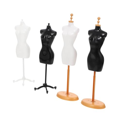 CORHAD 4 Stück Teiliges Mini Puppenständer Stabiler Kunststoff Mannequin Modellständer für Puppenkleidung Präsentation Glatte Oberfläche Platzsparend für Puppenhaus Dekoration von CORHAD