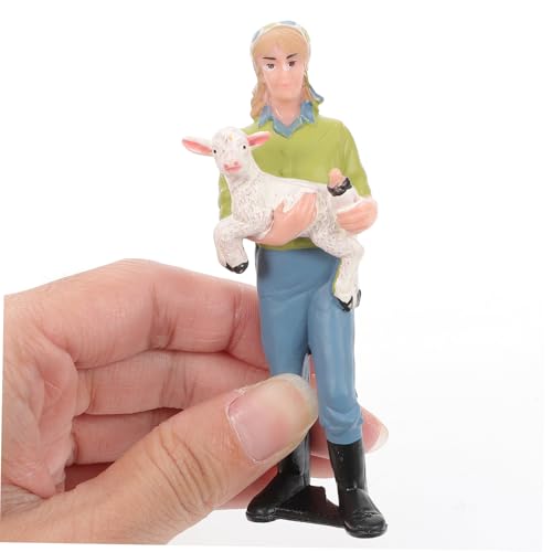 CORHAD 4 Stück Teiliges Miniatur Bauern Figuren Realistische Statische Farmer Modelle Detailreiche Farm Charaktere als Kuchendekorationen Pädagogisches und Sammlerstücke von CORHAD