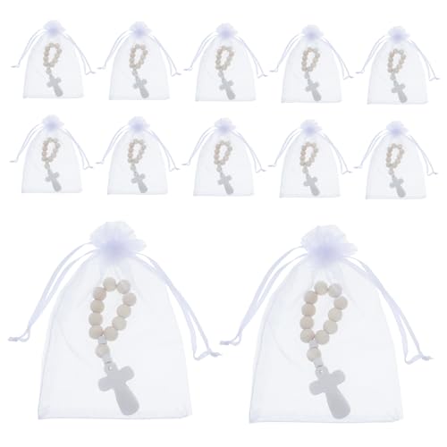 CORHAD 40 Sätze Teiliges Kleine Holz Rosenkranzarmbänder mit Kreuzanhängern für Taufe Segensgeschenk Organza Beutel Religiöse Armbänder für Babyparty und Erstkommunion CORHAD 40 Sätze Teiliges Kleine Holz Rosenkranzarmbänder mit Kreuzanhängern für Taufe Segensgeschenk Organza Beutel Religiöse Armbänder für Babyparty und Erstkommunion von CORHAD
