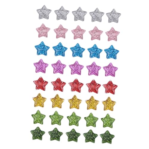 CORHAD 40 Stück Teiliges Glitzer Fünfzackige Sternperlen für DIY Handwerk Schmuck Dekoration Kindergeburtstag Mitgebsel Kreative Bastelperlen für Fotoalbum Handyhüllen Tassen und Vasen von CORHAD