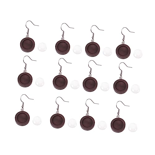 CORHAD 40 Stück Teiliges Ohrring Holz Ohrhaken und Glas Cabochon Bases Dunkelbraun DIY Schmuckherstellung Bastelzubehör für Individuelle Ohrstecker und Anhänger von CORHAD