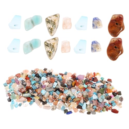 CORHAD 400 Stück Bunte Naturstein Perlen für DIY Schmuckherstellung Kleine Unregelmäßige Steinperlen für Armbänder und Haarschmuck von CORHAD
