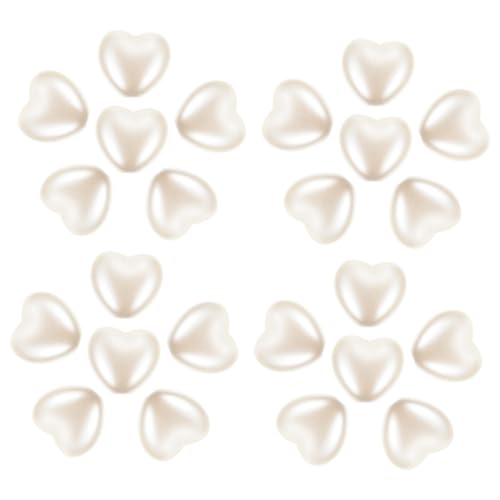 CORHAD 400 Stück Herzförmige Flatback Charms Imitationsperlen aus Abs Kleine Herzperlen für Schmuckherstellung DIY Bastelbedarf Dekoration für Valentinstag Geburtstag Hochzeiten von CORHAD