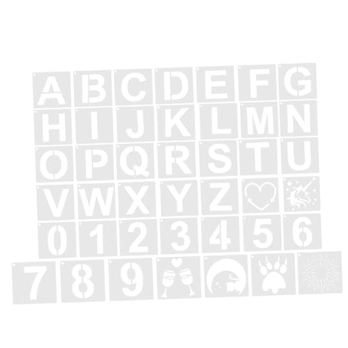 CORHAD 42 Stück Teiliges DIY Schablonen Buchstaben Zahlen Schablone zum Malen Holz Wandstencils Wiederverwendbar Flexibel Leicht zu Reinigen für Basteln Scrapbooking Wanddekoration von CORHAD