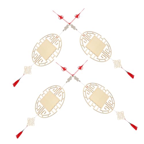 CORHAD 4stücke Chinesisches Holzanhängerdekor Frühlingsfestornament Diy-holzornament Zum Aufhängen Chinesische Knotenornamente Heimdekor Für Chinesisches Neujahr Bastelmaterial Für von CORHAD