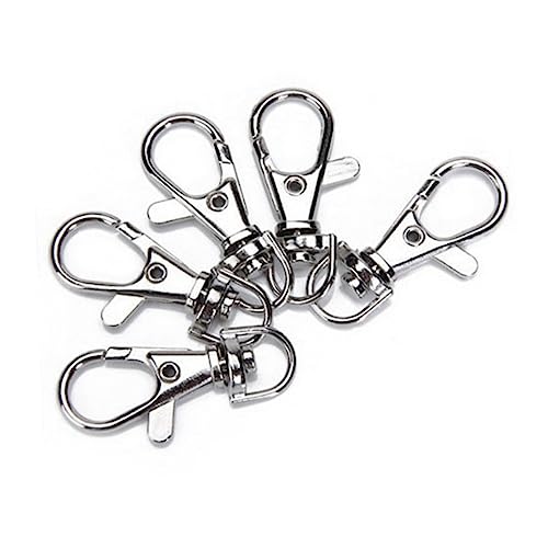 CORHAD 5 Stck Teiliges Set Großer Langlebiger Metall Lobster Karabiner mit Drehgelenk Federbelasteter Schnappverschluss Silberfarbener Schlüsselanhänger für Schlüssel Bastelprojekte von CORHAD