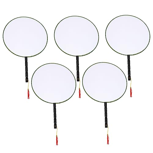 CORHAD 5 Stück DIY Malfächer Blanko Zeichenfächer aus Spinnseide Bastelfächer zum Bemalen mit Aufhängeschlaufe Pädagogisches Kunstmaterial für Mädchen und Jungen CORHAD 5 Stück DIY Malfächer Blanko Zeichenfächer aus Spinnseide Bastelfächer zum Bemalen mit Aufhängeschlaufe Pädagogisches Kunstmaterial für Mädchen und Jungen von CORHAD
