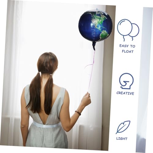 CORHAD 5 Stück Teiliges Planet Folienballon Set Runde Erde und Sternenhimmel Dekorative Ballons für Kindergeburtstag Party Deko mit Realistischem Erdmuster Kreative Weltraum Dekoration von CORHAD