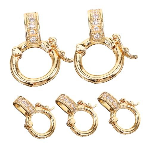 CORHAD 5 Stück Teiliges Schmuckverschluss aus Langlebigem Material Vielseitiger Schmuck Extender für Armbänder und Halsketten Eleganter Runder für DIY Schmuckprojekte Goldfarben von CORHAD