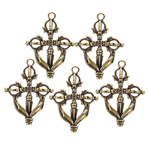 CORHAD 5 Stück Teiliges Tibetisches Messing Vajra Anhänger Kompakt und Langlebig DIY Schlüsselanhänger und Hängendes Ornament Antik Verarbeitet für Buddhistische Dekoration und Geschenk CORHAD 5 Stück Teiliges Tibetisches Messing Vajra Anhänger Kompakt und Langlebig DIY Schlüsselanhänger und Hängendes Ornament Antik Verarbeitet für Buddhistische Dekoration und Geschenk von CORHAD
