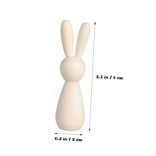 CORHAD 5 Stück Teiliges Unbehandelte Miniatur Holzhasen DIY Bastelset Natürliche Holzfarbe Kaninchenfiguren Zum Bemalen Und Dekorieren Für Zimmer Und Tisch von CORHAD