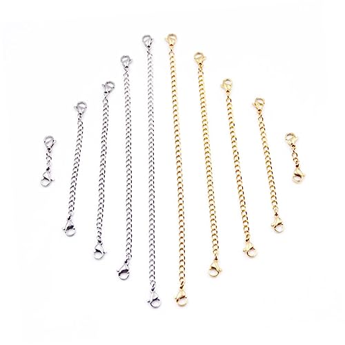 CORHAD 5 Stück Teiliges Verlängerungsketten Set mit Doppelseitigem Karabinerverschluss Robuste Schmuckverlängerung für Halskette Armband Fußkettchen für DIY Schmuckherstellung CORHAD 5 Stück Teiliges Verlängerungsketten Set mit Doppelseitigem Karabinerverschluss Robuste Schmuckverlängerung für Halskette Armband Fußkettchen für DIY Schmuckherstellung von CORHAD