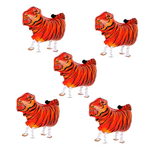 CORHAD 5 Stücke Cartoon Walking Tiger Ballons Partei Ballon Verzierungen Fotografie Requisiten von CORHAD