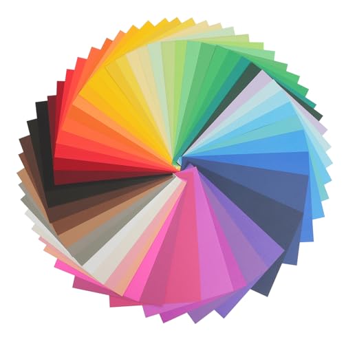 CORHAD 50 Blatt Farbiger Bastelkarton M² DIY Origami Papier für Kinderhandwerk und Bastelpapier für Kreative Kinderprojekte von CORHAD