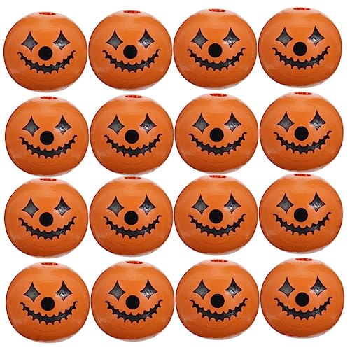 CORHAD 50 Stück Halloween Holzperlen mit Gesichtern Glatte Oberfläche DIY Schmuckzubehör Holzperlen zum Auffädeln für Basteln und Halloween Dekorationen CORHAD 50 Stück Halloween Holzperlen mit Gesichtern Glatte Oberfläche DIY Schmuckzubehör Holzperlen zum Auffädeln für Basteln und Halloween Dekorationen von CORHAD