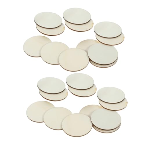 CORHAD 50 Stück Holzplättchen Rundholzscheiben Dicke Natürliche Holzscheiben Blanko für DIY Basteln Kinderhandwerk Holzdekoration Holzscheiben zum Bemalen und Verzieren von CORHAD