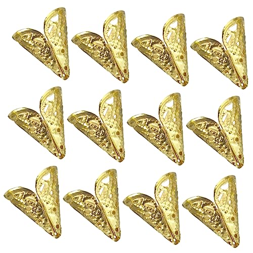 CORHAD 50 Stück Metall Hohlkegel Blumenperlen für DIY Schmuckherstellung Goldfarbig Perlenkappen für Armbänder und Ohrringe von CORHAD