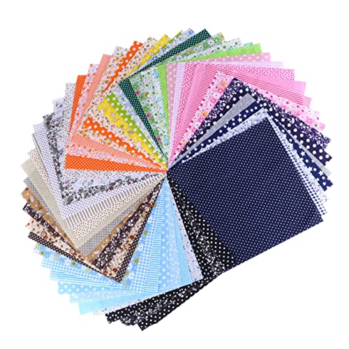 CORHAD 50 Stück Patchwork-Stoff Pacwork-Steppstoff Quiltvorräte Quiltmaterial Quilten von Polyestergewebe Quilten von Quadraten Steppstoff Meterware Polyester (Polyester) Zufällige Farbe von CORHAD