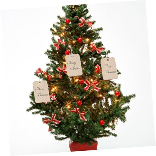CORHAD 50 Stück Rechteckige Holzanhänger mit Juteband Naturbelassene Holzscheiben zum Bemalen und Basteln DIY Dekoration für Hochzeit Party Geschenke und Kunstprojekte von CORHAD