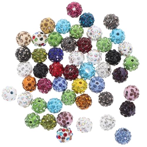 CORHAD 50 Stück Runde Strass Abstandshalter Perlen für Schmuckherstellung Ab Soft Clay Disco Ball Design Bunte Spacer Beads für Armband Halskette DIY Basteln CORHAD 50 Stück Runde Strass Abstandshalter Perlen für Schmuckherstellung Ab Soft Clay Disco Ball Design Bunte Spacer Beads für Armband Halskette DIY Basteln von CORHAD