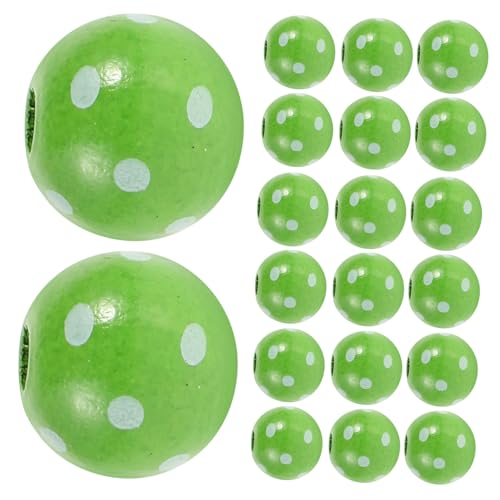 CORHAD 50 Stück St Patrick's Day Holzperlen Grün mit Weißen Punkten Runde Bemalte Holzperlen für DIY Schmuckherstellung Basteln Dekoration Irischer Stil Robuste Holzspacer perlen von CORHAD