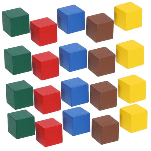 CORHAD 50 Stück Teiliges Bunter Holzspielsteine für Brettspiele Quadratische Spielfiguren Robuste Holzfiguren für Flugschach und Denkspiele Spielerfreundlich und Glatt Verarbeitet von CORHAD