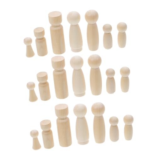 CORHAD 50 Stück Teiliges Holzfiguren zum Bemalen DIY Holzpuppen für Unbehandelte Spielfiguren aus Premium Holz Sichere Bastelmaterialien für Kreative Frühlingsbasteleien und Dekorative von CORHAD