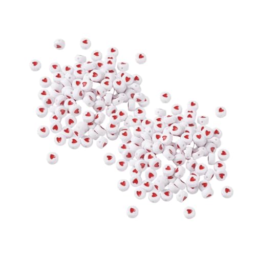 CORHAD 500 Stück Runde Herz Perlen aus Acryl DIY Schmuckzubehör Glatte Oberfläche Sichere Kanten zum Basteln von Halsketten und Armbändern Geeignet für DIY Schmuckherstellung und CORHAD 500 Stück Runde Herz Perlen aus Acryl DIY Schmuckzubehör Glatte Oberfläche Sichere Kanten zum Basteln von Halsketten und Armbändern Geeignet für DIY Schmuckherstellung und von CORHAD