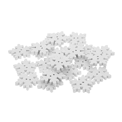 CORHAD 50Stücke Holz Schneeflocken Knöpfe Kreative Weihnachtsdekoration für DIY Bastelprojekte Langlebige Verzierungen für Festlichkeiten und Scrapbooking von CORHAD