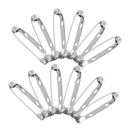 CORHAD 50Stücke Metall Rücknadel Sicherheitsverschluss DIY Broschen Pins mit Verriegelungsmechanismus Langlebige Sicherheitsnadeln für Kleidung Basteln und Schmuckherstellung von CORHAD