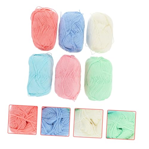 CORHAD 6 Rollen Baumwollgarn zum Häkeln und Stricken Weiches Hautfreundliches Garn in Frischen Farben Vielseitig Einsetzbar für DIY frühjahr sommer projekte Angenehme Atmungsaktivität von CORHAD