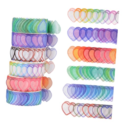 CORHAD 6 Rollen Teiliges Herzmuster Washi Tape Bunte Dekorative Klebebänder aus Papier Aufkleber pro Leicht Ablösbar für Scrapbooking DIY Bastelprojekte Langlebig und Praktisch CORHAD 6 Rollen Teiliges Herzmuster Washi Tape Bunte Dekorative Klebebänder aus Papier Aufkleber pro Leicht Ablösbar für Scrapbooking DIY Bastelprojekte Langlebig und Praktisch von CORHAD