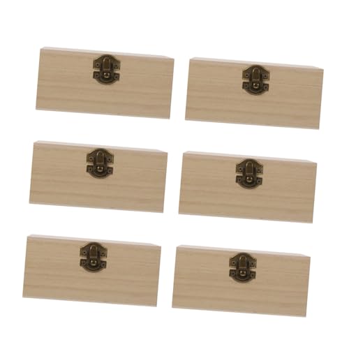 CORHAD 6 Stück Holzboxen mit Deckel Robuste Holzkisten für DIY und Aufbewahrung Kratzfest Langlebig Multifunktionale Holz-aufbewahrungsboxen für Schreibtisch und Zuhause von CORHAD