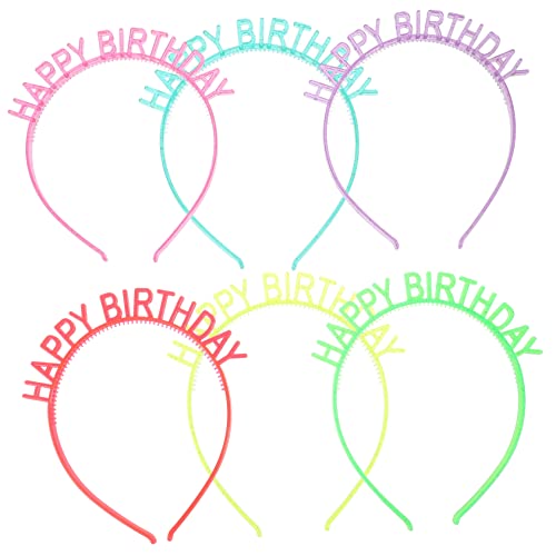 CORHAD 6 Stück Leuchtendes Geburtstags Stirnband Haarband Für Party Geburtstags Kopfschmuck Geburtstags Haar Accessoire Haar Für Geburtstag Lustige Kopfbedeckung Geburtstags von CORHAD