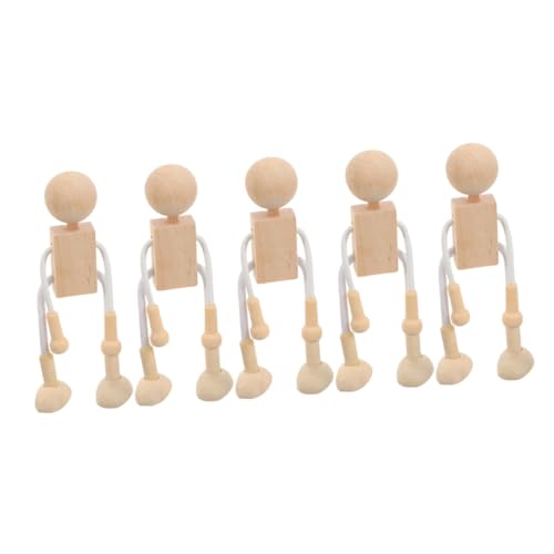 CORHAD 6 Stück Teiliges DIY Holzfiguren Cartoon Puppen Holzspielzeug zum Bemalen Kreative Bastelmaterialien für Natürliche Holzdekoration CORHAD 6 Stück Teiliges DIY Holzfiguren Cartoon Puppen Holzspielzeug zum Bemalen Kreative Bastelmaterialien für Natürliche Holzdekoration von CORHAD