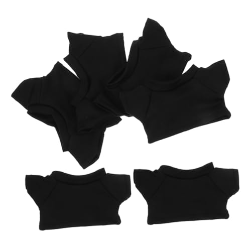 CORHAD 6 Stück Teiliges Schwarzes Bären T Shirt für Kuscheltiere aus Weichem Strapazierfähig Gefüllt Klassisches Basic für DIY Bärenkleidung Vielseitig für Zuhause Büro und Reisen von CORHAD