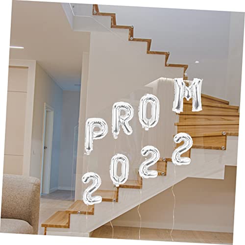 CORHAD 8 Stück Teiliges Aluminiumfolie Luftballon Abschlussfeier Party Dekoration mit Zahlen und Buchstaben Leichte Szenen Deko für Prom Silber Graduation Ballons für Raumgestaltung von CORHAD