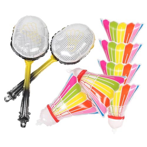 CORHAD 8 Stück Teiliges Badminton Party Dekorationsset Aufblasbare Aluminiumfolie Ballons in Federball Schlägerform Robuste Einfach zu Befüllende Badminton Girlande für Sportliche Feiern von CORHAD