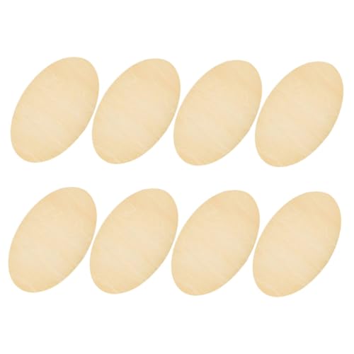 CORHAD 8 Stück Teiliges Ovale Holzscheiben aus Robustem Naturbelassenem Holz für DIY Bastelprojekte und Kreative Holzdekorationen Unbehandelte Holzformen für Malerei und Heimdekor von CORHAD
