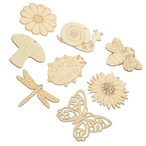 CORHAD 80 Stück Frühlings Holzanhänger aus Naturbelassenen Holzscheiben in Schmetterling und Blumenformen für DIY Bastelprojekte Kindgerecht zum Bemalen und Dekorieren im Frühling und CORHAD 80 Stück Frühlings Holzanhänger aus Naturbelassenen Holzscheiben in Schmetterling und Blumenformen für DIY Bastelprojekte Kindgerecht zum Bemalen und Dekorieren im Frühling und von CORHAD