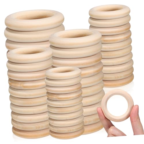 CORHAD 80 Stück Teiliges Holzring Natürliche Holzringe für Makramee Vorhang Schmuck und DIY Dekoration Vielseitige Holz Kreise mit Glatter Oberfläche für Kreative Bastelprojekte CORHAD 80 Stück Teiliges Holzring Natürliche Holzringe für Makramee Vorhang Schmuck und DIY Dekoration Vielseitige Holz Kreise mit Glatter Oberfläche für Kreative Bastelprojekte von CORHAD
