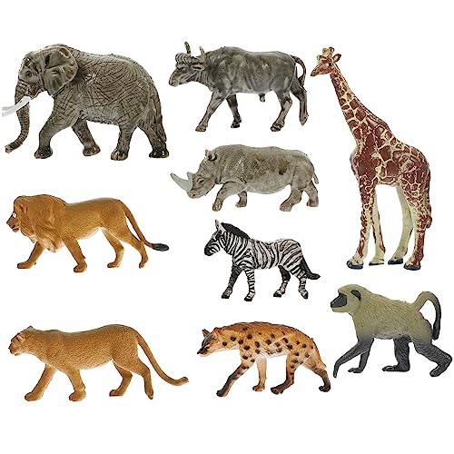 CORHAD 9 Stück Afrikanische Tiermodelle Tierfiguren Tierfiguren Kleine Tiere Bastelfiguren Hundefiguren Stehend Elefantenornament Tierornament Für Kinder Wildtierspielzeug von CORHAD