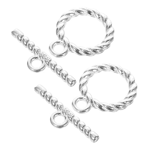 CORHAD Armband-Knebelverschluss silberner Knebelverschluss-Satz S925 Schmuckverschlüsse für -Reparatur leicht CORHAD Armband-Knebelverschluss silberner Knebelverschluss-Satz S925 Schmuckverschlüsse für -Reparatur leicht von CORHAD