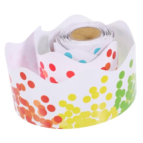 CORHAD Bulletin Board Rand Sticker Bunte Punkte Wellenförmig Ohne Klebstoff Klassenzimmer Dekoration DIY Schwarze Tafel Rahmen Trim von CORHAD