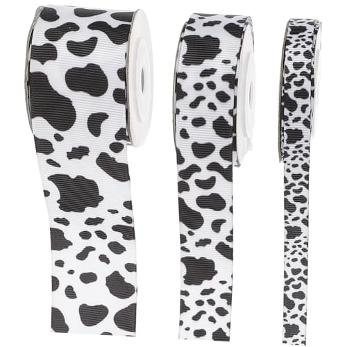 CORHAD Cow Printing Dekoband Langlebiges DIY Geschenkband mit Klaren Flecken Faltenfestes Reißfestes Heimdekorband für Party Geschenkverpackung Bastelprojekte Vielseitig Einsetzbar von CORHAD