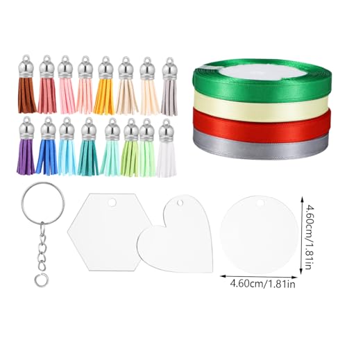 CORHAD DIY Schlüsselanhänger Acryl Rohlinge Transparent mit Bunten Quasten Anhänger Schlüsselring Ringe und Bänder für Kreative Bastelprojekte und Personalisierte Zufällige Farbe CORHAD DIY Schlüsselanhänger Acryl Rohlinge Transparent mit Bunten Quasten Anhänger Schlüsselring Ringe und Bänder für Kreative Bastelprojekte und Personalisierte Zufällige Farbe von CORHAD