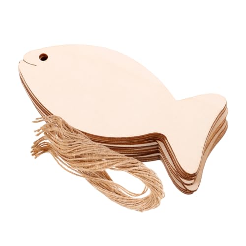 CORHAD Unvollendete Scheiben Handwerk 32 Stücke Fisch Holz Ausschnitte Holz Ornament Dekorationen von CORHAD